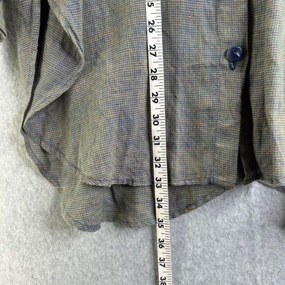 Vintage FLAX Small Linen Tunic Top Blouse Button Front Collared Lagenlook Flowy - Picture 11 of 16